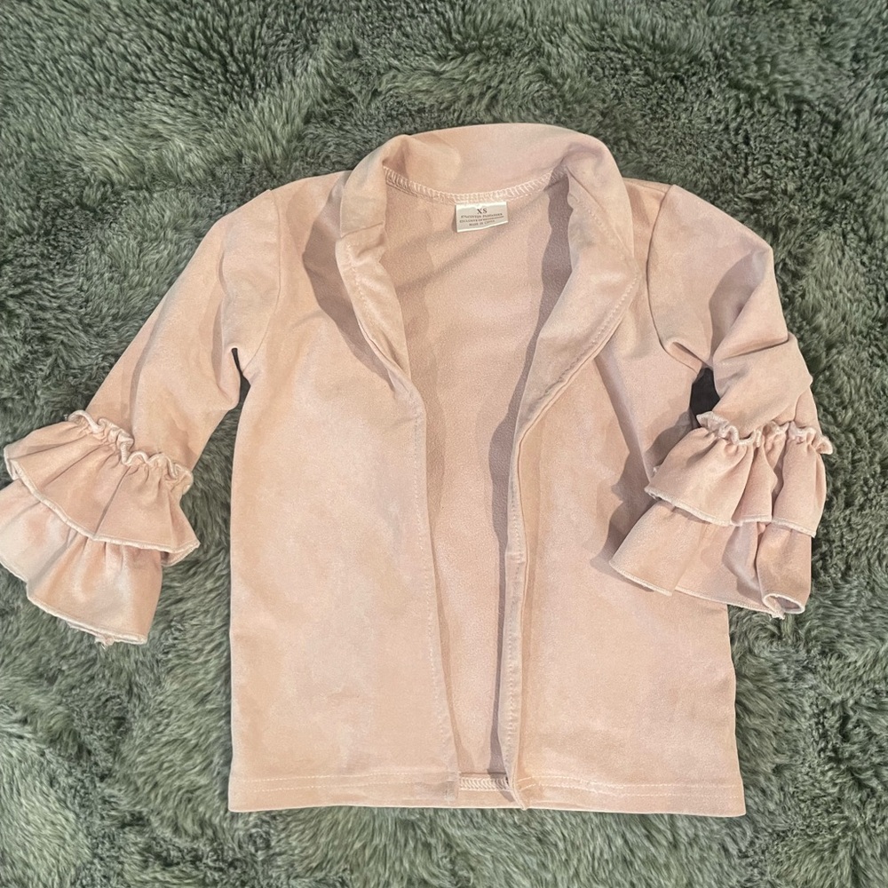 Pink Ruffle Sleeve Jacket